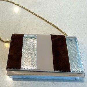 NEW DVF Soiree Crossbody WS in Mahogany/Silver/Pebble
